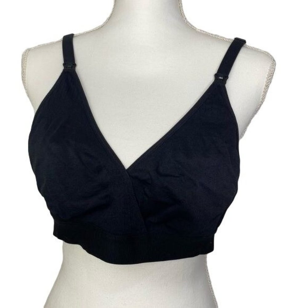 Angelhood Nursing Bra with snaps black size XL